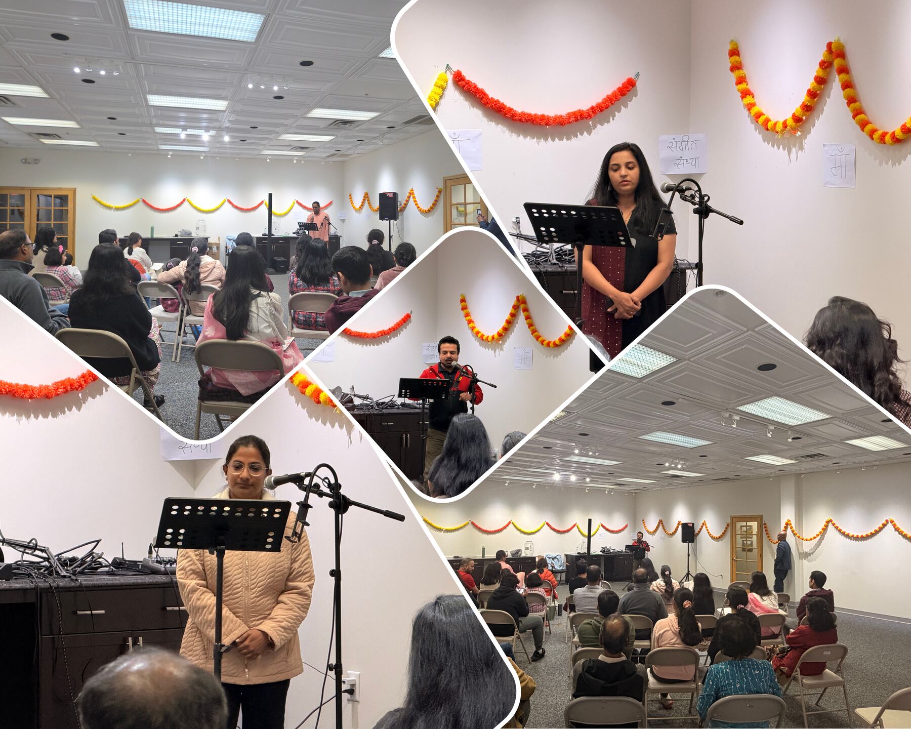 Parisa Sparsha musical evening with violin, tabla, harmonium, and guitar performers